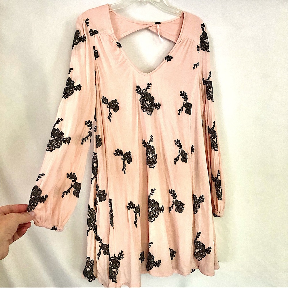 Free People Embroidered Mini Dress Size XS